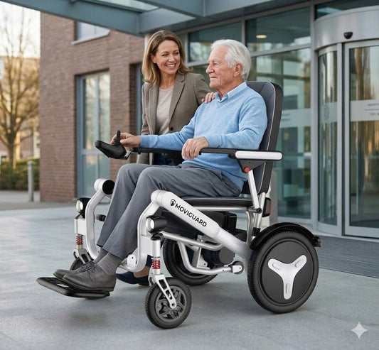 Everyday Travel & Hospital Visits | Seniors & Caregivers | Lightweight Electric Wheelchair | MoviGuard A10